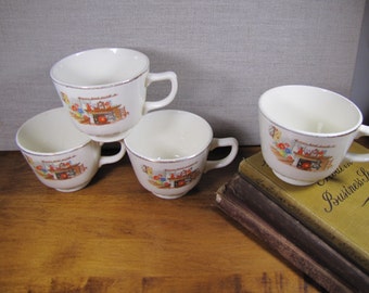 Vintage Teacups - Hearth and Home - Set of Four (4)