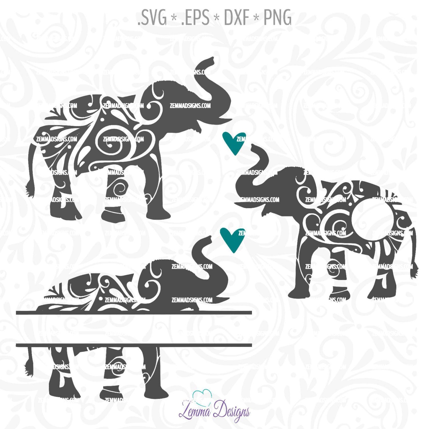 Download Elephant svg file Elephant cut file elephant monogram svg