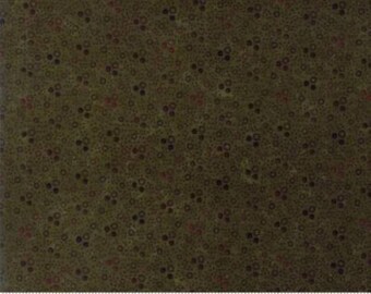 THISTLE FARM moda fabric by 1/2 yard Kansas Troubles Quilter-red green blue dots circles on green 9535-15