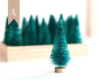 3 Petite Bottle Brush Sisal Trees 3" Christmas Holiday DIY