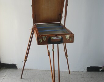 Rare Plein Air Quality Artist French Box Easel Mahogany Wood (Made in Brazil)