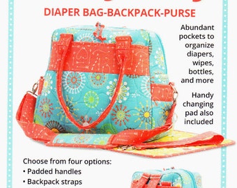 Every Day Every Way By: Annie.com Diaper Bag-Backpack-Purse 2 Sizes PBA258