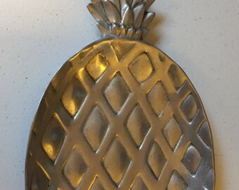 Serving tray by Bruce Fox Pineapple vintage serving dish Aluminum