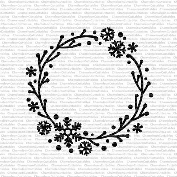 Download snowflake wreath file SVG eps png jpeg dxf vector cut