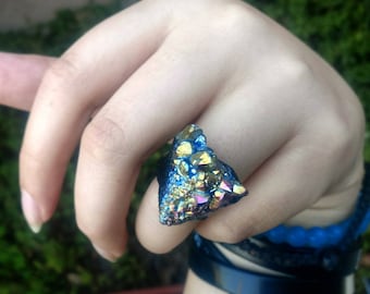 Titanium Aura Quartz Ring