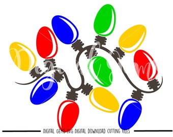 Christmas Light Bulb svg / dxf / eps / png files. Digital download. Compatible with Cricut and Silhouette machines. Small commercial use ok.