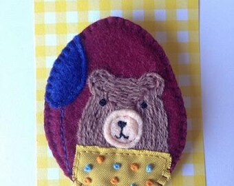 Brooch felt made hand/snap snaps/felt/felt /