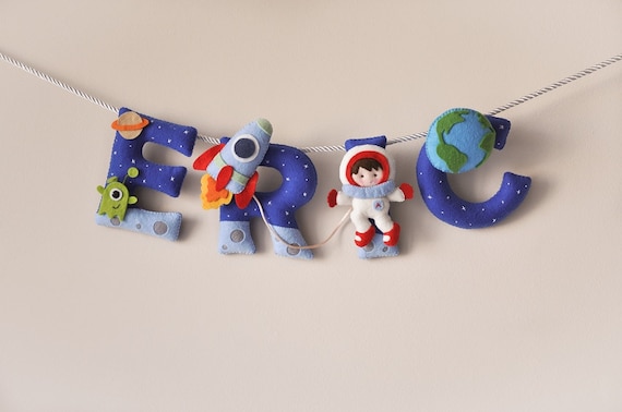 Felt name banner Outer Space name banner nursery decor