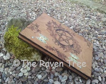 Handcrafted Wooden Book of Shadows - Journal - A4 - Pyrographed - Any Design