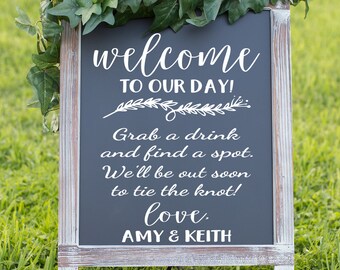 Wedding Sign Decals, Chalkboard Decals, Welcome Wedding Sign, Wedding Sign, Custom Wedding Sign, Wedding Signage, Welcome Wedding, Rustic