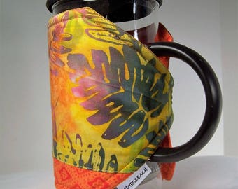 Hawaiian French Press Cozie, Insulated Coffee Pot Cozy, Bodum 8 Cup Press Pot Cosy, Hot Pot Sleeve Cozie