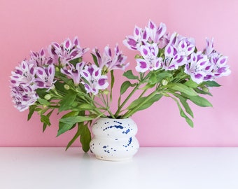 Handmade Blue Splatter Bud Vase