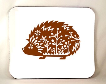 Whimsical Hedgehog Mouse Pad, Funny Mouse Pad, Cute Hedgehog Mouse Pad, Decorative Animal, Sublimated Mousepad, Thick 1/4 Inch