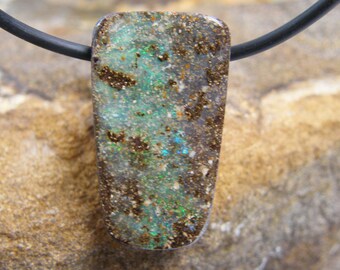 Boulder Opal Pendant, Natural Australian Boulder Opal - Item 1302171 FREE SHIPPING