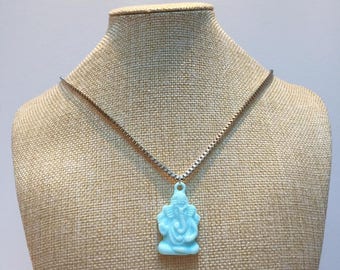 Blue ganesh elephant charm necklace jewelry