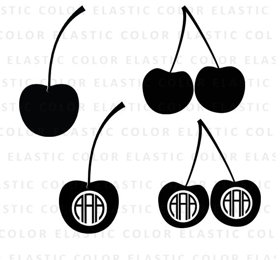 Cherry svg cherry clipart vector cherry monogram files