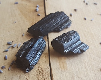 Raw Black Tourmaline Crystals Rough Tourmaline Stones Altar Crystals Meditation Stones Raw Crystal Set Crystal Grids Raw Healing Stones