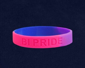 Bisexual PRIDE Silicone Bracelet - Adult Size (RE-SILB-RBBi)