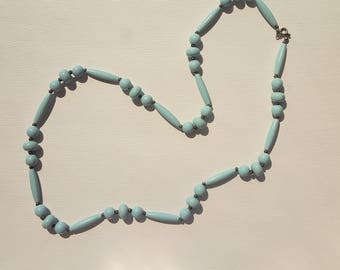 Blue Vintage Lucite beaded necklace