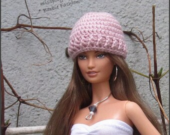 Pink Barbie Doll Hat, Crochet Fashion Doll Hat, Doll Hat, Barbie Clothing, Miniature Hat For Barbie Dolls, Crochet Hat