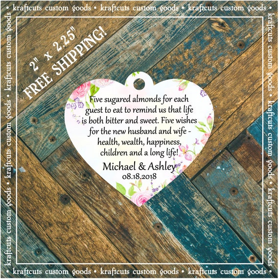 Jordan Almond Favor Tags #808 FREE SHIPPING!