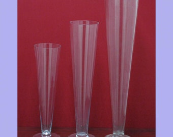 Clear Trumpet Glass Vase Wedding Centerpiece, 16" 20" 24"