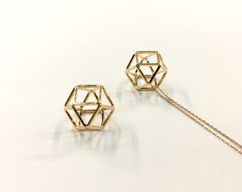 2 pendants hexagonals 14mm for jewelry designs