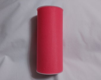 Coral Tulle, Coral Tulle Roll, Coral Tulle 25 yards, 6 inch tulle, 6 inch tulle roll, Tulle, Tulle Fabric, Tutu Tulle, Wedding Tulle