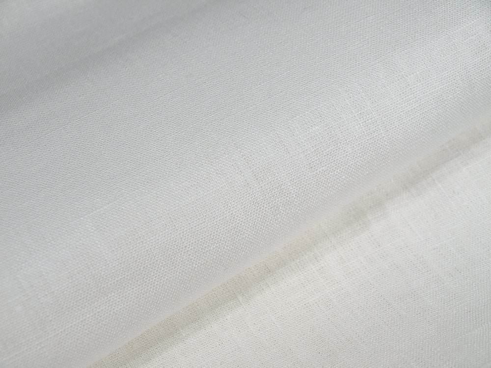 Ivory 100% Linen Fabric 102 190 GSM Medium Weight Cloth