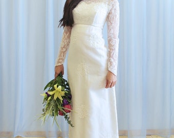 La Nicole - 1960s lace empire waist wedding dress