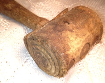 Antique Hammer Rolled Leather Rawhide Mallet