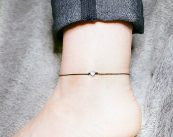 Tiny heart Anklet, Delicate anklet, ankle bracelet, dainty anklet, bridesmaid gift, Anklets for Women, Beach Anklet, Surf Anklet, Festival