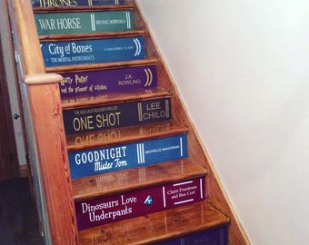 Book Spine Stair Decals – Customised