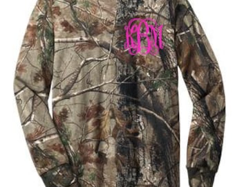 Monogrammed Long Sleeve Camo T Shirt monogram