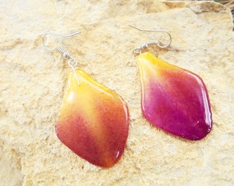 Women orchid flower earrings.