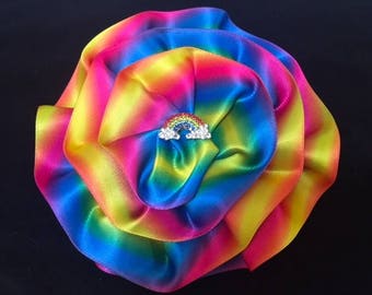 Girl's Rainbow Kippah, Women's Rainbow Yarmulke, LGBT Kippah, Gay Pride Kippah