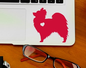 Papillon w/ Heart Car Laptop Vinyl Decal Sticker