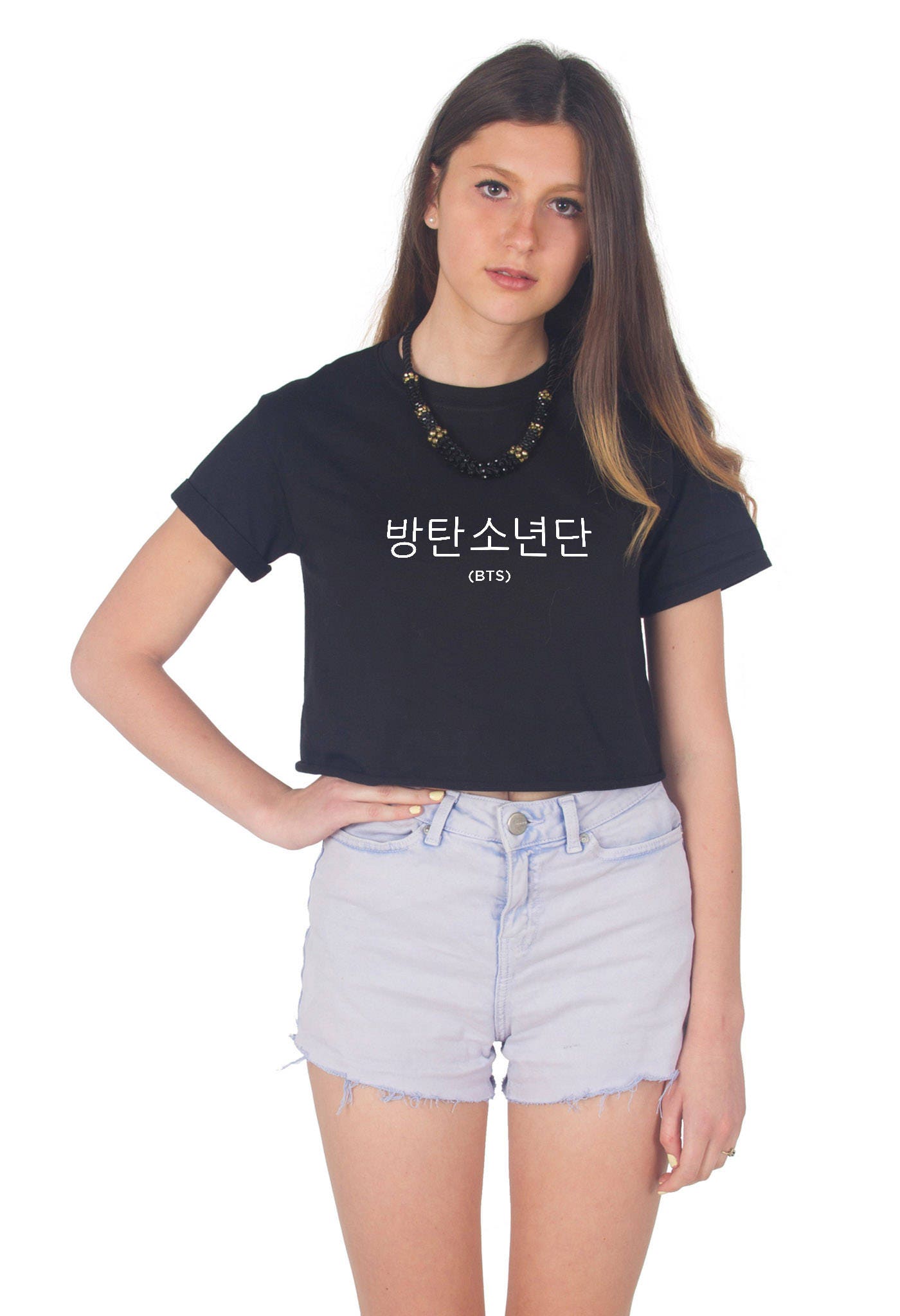 bts t shirt crop top