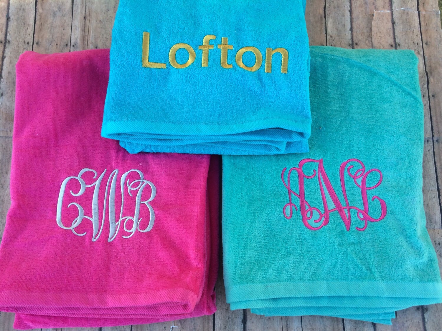 Monogrammed Beach Towel monogrammed towel monogram towel