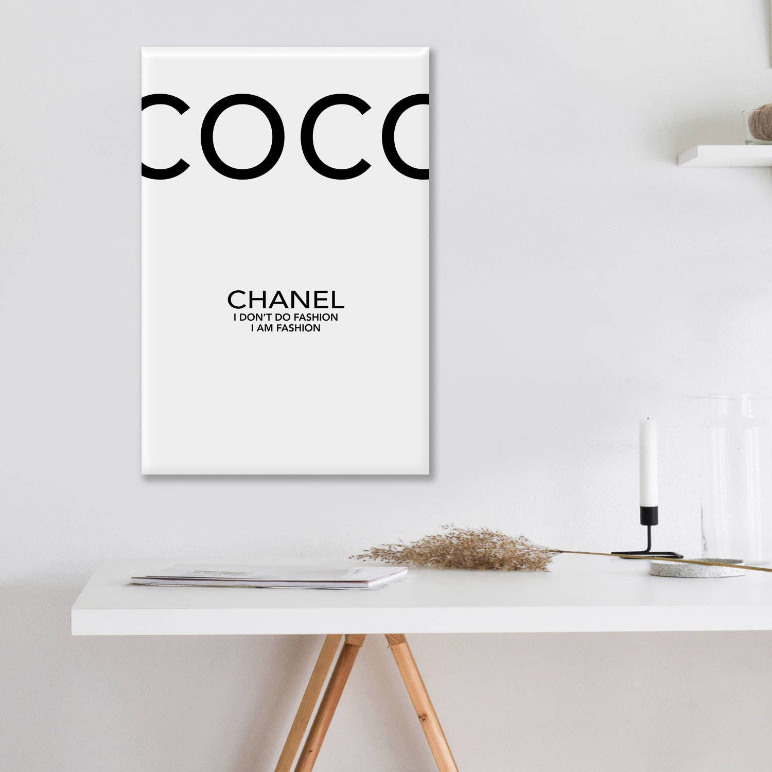 Large Canvas Chanel art printed Large Chanel wall art coco