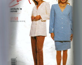 McCall's Misses' Unlined Jacket, Pull-On Pants and Skirt Pattern 9158