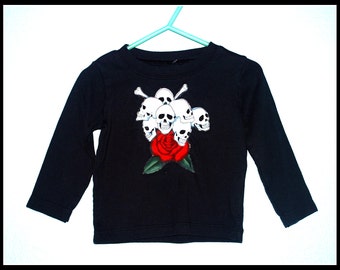 Boys Rockabilly Shirt with Skulls n Bones....size 18 months