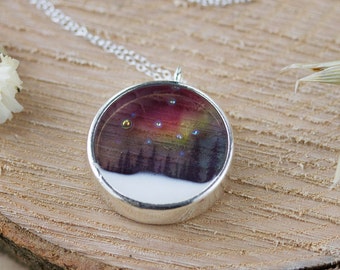 Northern Lights Necklace - Aurora Borealis , Rainbow , Woodland , Nature Jewelry , Aurora Jewellery , Northern Lights
