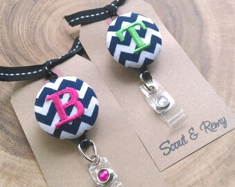 Monogram Badge Reel, Retractable Badge Reel, RN, LPN, OT