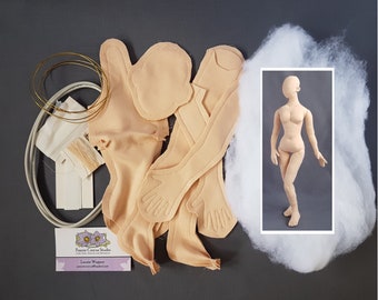 Kit for 1:4 scale woman cloth doll 16.5" posable mannequin in one quarter scale. DIY fashion doll 42cm.