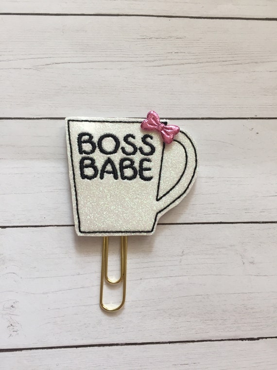 Boss Babe Coffee Cup Planner Clip/Planner Clip/Bookmark. Glitter Planner Clip. Coffee Planner Clip. Bossy Planner Clip