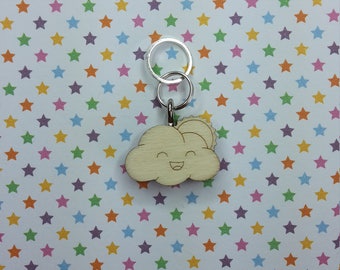 Sunny Side wooden stitch marker - knitting notions - charm