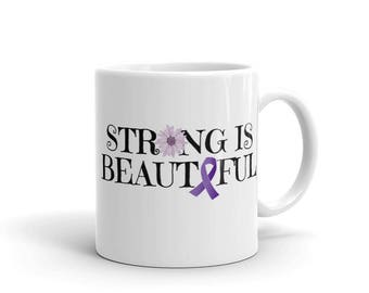 Chronic Pain Fibromyalgia Lupus or Crohns Purple Ribbon Awareness Mug