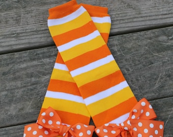 Halloween Leg Warmers, fall leg warmers, Candycorn leg warmers, baby girl leg warmers, fall leg warmers