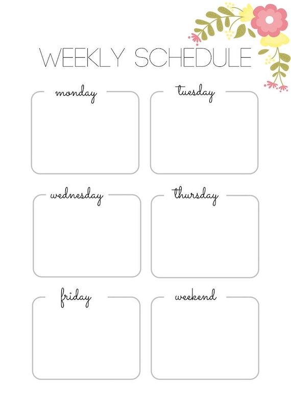 a4weekly planning printableweekly schedule printableweekly